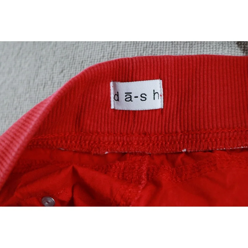 Dash Shorts Womens L Red Pull On Cotton Blend Drawstring Casual Ribbed Waistband
